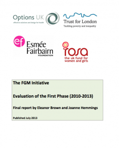 The FGM Initiative Evaluation of the First Phase (2010-­‐2013) Final report by Eleanor Brown and Joanne Hemmings