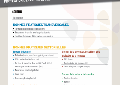 Fiches du guide de bonnes pratiques améliorant la prévention et la protection des filles et des femmes victimes ou à risque d&rsquo;excision