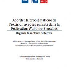 Aborder la problématique de l’excision avec les enfants dans la Fédération Wallonie-Bruxelles