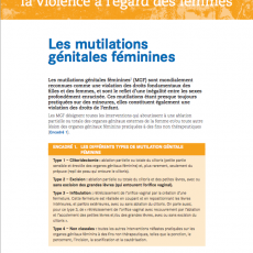 ￼Comprendre et lutter contre la violence à l’égard des femmes: Les mutilations génitales féminines